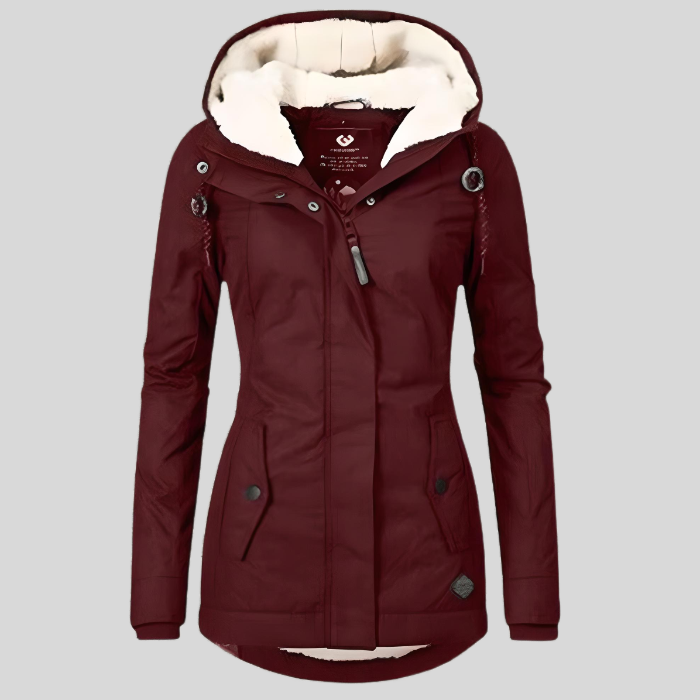 Madison - Long and Waterproof Winter Coat with Hood and Warm Lining